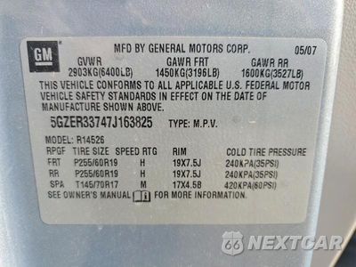 Zdjęcie 13 z 13 samochodu: 2007 SATURN OUTLOOK SPECIAL VIN:5GZER33747J163825 - miniatura