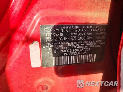 Zdjęcie 13 z 13 samochodu: 2019 HYUNDAI ELANTRA SE VIN:KMHD74LF0KU850254 - miniatura