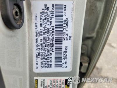 Zdjęcie 12 z 12 samochodu: 2004 TOYOTA COROLLA S VIN:2T1BR32E54C228497 - miniatura