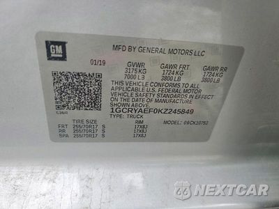 Zdjęcie 12 z 12 samochodu: 2019 CHEVROLET SILVERADO K1500 VIN:1GCRYAEF0KZ245849 - miniatura