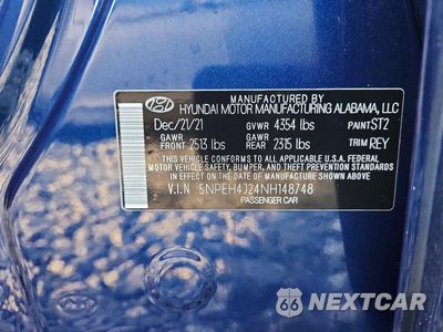 Zdjęcie 12 z 12 samochodu: 2022 HYUNDAI SONATA LIMITED VIN:5NPEH4J24NH148748 - miniatura