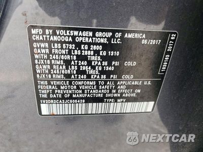 Zdjęcie 14 z 14 samochodu: 2018 VOLKSWAGEN ATLAS SE VIN:1V2DR2CA2JC505429 - miniatura