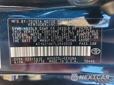Zdjęcie 12 z 12 samochodu: 2020 TOYOTA CAMRY SE VIN:4T1G31AK7LU540028 - miniatura