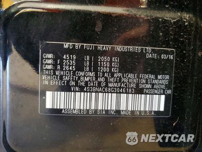 Zdjęcie 12 z 12 samochodu: 2016 SUBARU LEGACY 2.5I PREMIUM VIN:4S3BNAC68G3046183 - miniatura