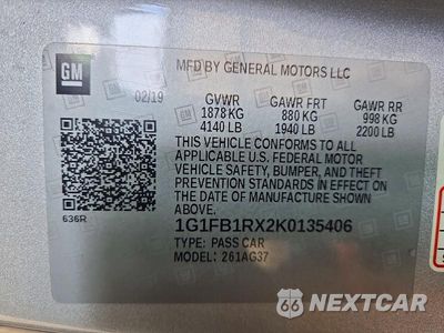 Zdjęcie 12 z 12 samochodu: 2019 CHEVROLET CAMARO LS VIN:1G1FB1RX2K0135406 - miniatura