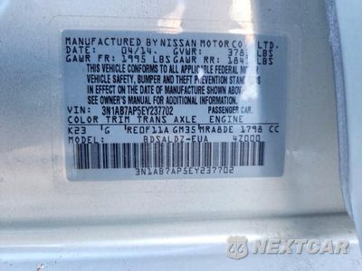 Zdjęcie 12 z 12 samochodu: 2014 NISSAN SENTRA SV VIN:3N1AB7AP5EY237702 - miniatura