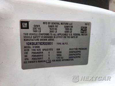 Zdjęcie 13 z 13 samochodu: 2012 CHEVROLET SUBURBAN K1500 LT VIN:1GNSKJE70CR320831 - miniatura