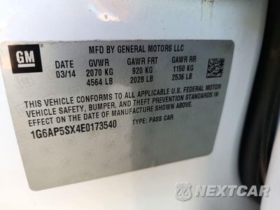 Zdjęcie 12 z 12 samochodu: 2014 CADILLAC CTS VIN:1G6AP5SX4E0173540 - miniatura