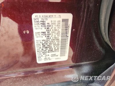 Zdjęcie 12 z 12 samochodu: 2014 NISSAN MURANO SV VIN:JN8AZ1MU3EW403122 - miniatura