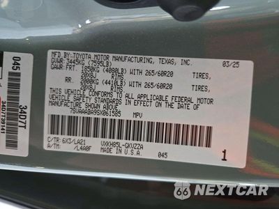 Zdjęcie 13 z 13 samochodu: 2025 TOYOTA SEQUOIA PLATINUM VIN:7SVAAABA9SX061585 - miniatura