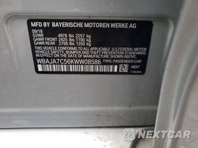 Zdjęcie 12 z 12 samochodu: 2019 BMW 530 XI VIN:WBAJA7C56KWW08586 - miniatura