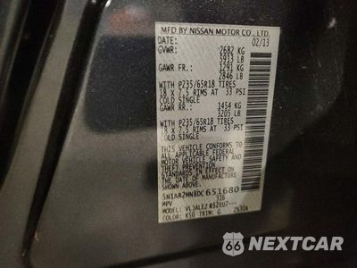Zdjęcie 13 z 13 samochodu: 2013 NISSAN PATHFINDER S VIN:5N1AR2MN8DC651680 - miniatura