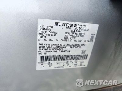 Zdjęcie 13 z 13 samochodu: 2014 FORD EXPLORER XLT VIN:1FM5K7D81EGB66594 - miniatura