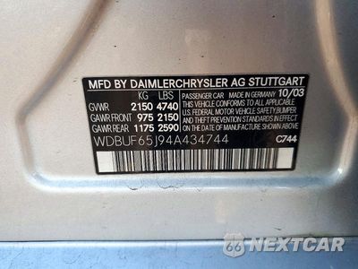 Zdjęcie 12 z 12 samochodu: 2004 MERCEDES-BENZ E 320 VIN:WDBUF65J94A434744 - miniatura