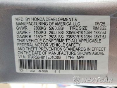 Zdjęcie 14 z 14 samochodu: 2026 HONDA CR-V SPORT-L VIN:7FARS6H81TE010206 - miniatura