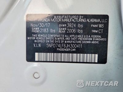 Zdjęcie 12 z 12 samochodu: 2018 HYUNDAI ELANTRA SE VIN:5NPD74LF6JH300411 - miniatura