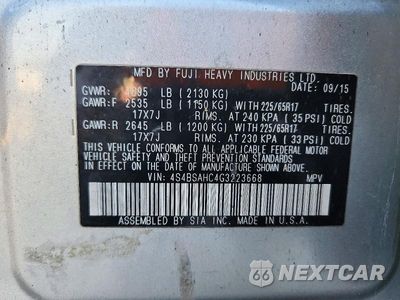 Zdjęcie 13 z 13 samochodu: 2016 SUBARU OUTBACK 2.5I PREMIUM VIN:4S4BSAHC4G3223668 - miniatura