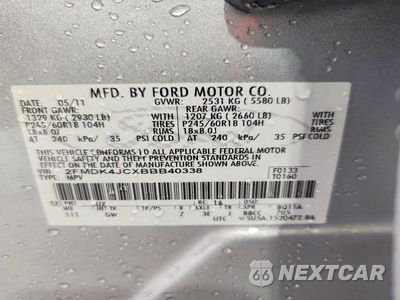 Zdjęcie 13 z 13 samochodu: 2011 FORD EDGE SEL VIN:2FMDK4JCXBBB40338 - miniatura