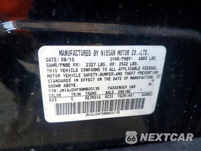 Zdjęcie 12 z 12 samochodu: 2011 INFINITI EX35 BASE VIN:JN1AJ0HP9BM800135 - miniatura