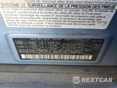 Zdjęcie 13 z 13 samochodu: 2012 SUBARU OUTBACK 2.5I PREMIUM VIN:4S4BRBCC0C3257254 - miniatura