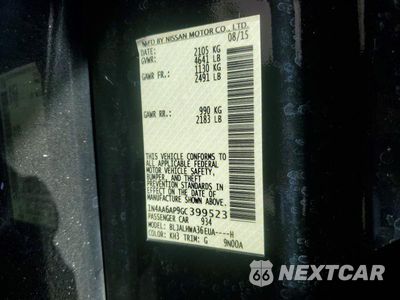 Zdjęcie 12 z 12 samochodu: 2016 NISSAN MAXIMA PLATINUM VIN:1N4AA6AP9GC399523 - miniatura