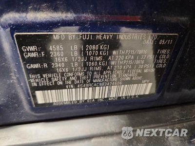 Zdjęcie 13 z 13 samochodu: 2011 SUBARU OUTBACK 2.5I VIN:4S4BRCAC9B3424606 - miniatura