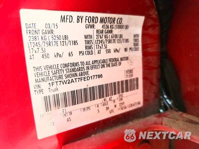 Zdjęcie 12 z 12 samochodu: 2015 FORD F250 SUPER DUTY VIN:1FT7W2AT7FED17786 - miniatura