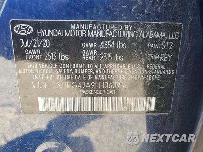 Zdjęcie 12 z 12 samochodu: 2020 HYUNDAI SONATA SE VIN:5NPEG4JA9LH060916 - miniatura