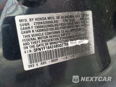 Zdjęcie 13 z 13 samochodu: 2004 HONDA PILOT EX VIN:5FNYF18424B002788 - miniatura