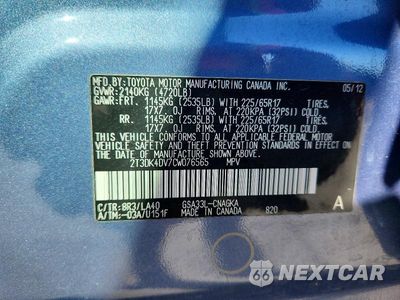 Zdjęcie 13 z 13 samochodu: 2012 TOYOTA RAV4 LIMITED VIN:2T3DK4DV7CW076565 - miniatura