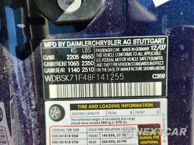 Zdjęcie 12 z 12 samochodu: 2008 MERCEDES-BENZ SL 550 VIN:WDBSK71F48F141255 - miniatura