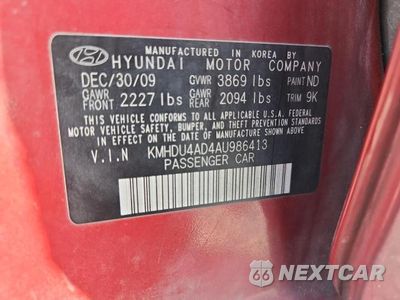 Zdjęcie 12 z 12 samochodu: 2010 HYUNDAI ELANTRA GLS VIN:KMHDU4AD4AU986413 - miniatura