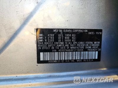 Zdjęcie 12 z 12 samochodu: 2019 SUBARU IMPREZA VIN:4S3GTAA64K1719456 - miniatura