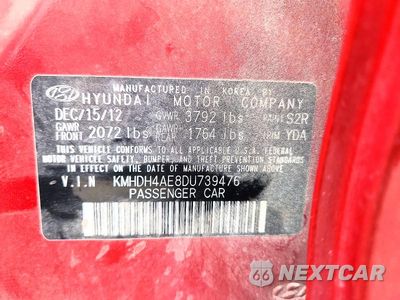 Zdjęcie 12 z 12 samochodu: 2013 HYUNDAI ELANTRA GLS VIN:KMHDH4AE8DU739476 - miniatura