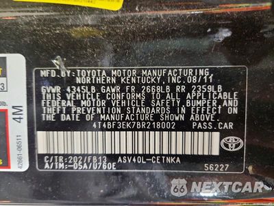 Zdjęcie 12 z 12 samochodu: 2011 TOYOTA CAMRY LE VIN:4T4BF3EK7BR218002 - miniatura