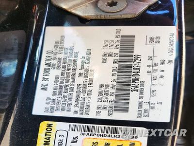 Zdjęcie 12 z 12 samochodu: 2020 FORD FUSION SE VIN:3FA6P0HD4LR247299 - miniatura