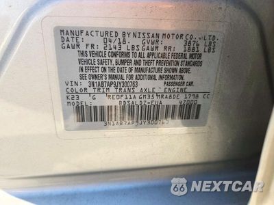 Zdjęcie 12 z 12 samochodu: 2018 NISSAN SENTRA SV VIN:3N1AB7AP9JY300763 - miniatura