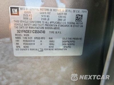 Zdjęcie 13 z 13 samochodu: 2012 CADILLAC SRX LUXURY COLLECTION VIN:3GYFNDE31CS534749 - miniatura