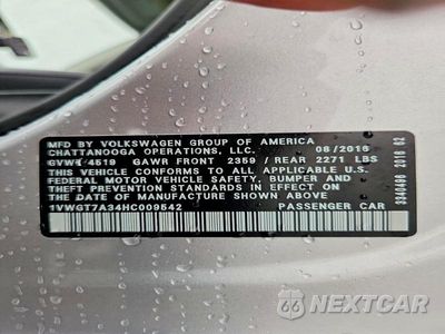 Zdjęcie 12 z 12 samochodu: 2017 VOLKSWAGEN PASSAT SE VIN:1VWGT7A34HC009542 - miniatura