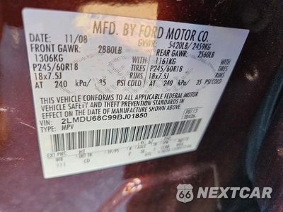Zdjęcie 14 z 14 samochodu: 2009 LINCOLN MKX VIN:2LMDU68C99BJ01850 - miniatura