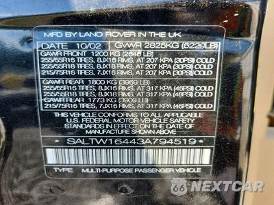 Zdjęcie 12 z 12 samochodu: 2003 LAND ROVER DISCOVERY II SE VIN:SALTW16443A794519 - miniatura