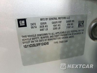Zdjęcie 12 z 12 samochodu: 2015 CHEVROLET MALIBU 1LT VIN:1G11C5SL3FF124245 - miniatura