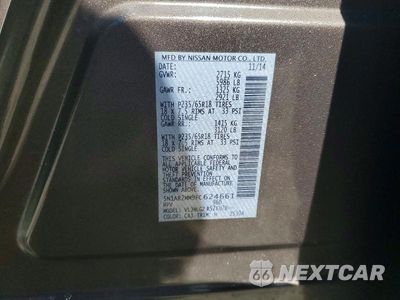 Zdjęcie 14 z 14 samochodu: 2015 NISSAN PATHFINDER SL VIN:5N1AR2MM9FC624661 - miniatura