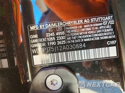 Zdjęcie 12 z 12 samochodu: 2002 MERCEDES-BENZ CL 500 VIN:WDBPJ75J12A030884 - miniatura