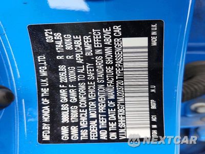 Zdjęcie 12 z 12 samochodu: 2021 HONDA CIVIC SPORT VIN:SHHFK8G71MU203720 - miniatura
