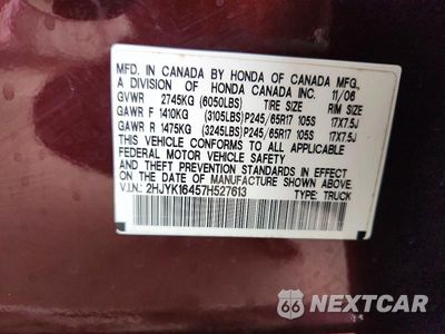Zdjęcie 12 z 12 samochodu: 2007 HONDA RIDGELINE RTS VIN:2HJYK16457H527613 - miniatura