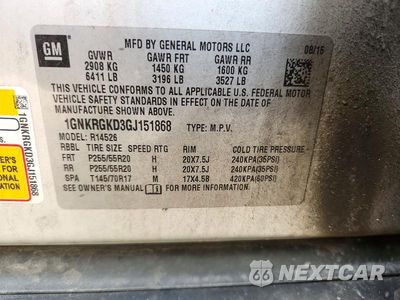 Zdjęcie 14 z 14 samochodu: 2016 CHEVROLET TRAVERSE LT VIN:1GNKRGKD3GJ151868 - miniatura