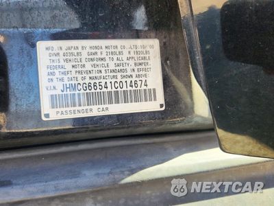Zdjęcie 12 z 12 samochodu: 2001 HONDA ACCORD LX VIN:JHMCG66541C014674 - miniatura