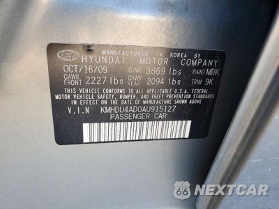 Zdjęcie 12 z 12 samochodu: 2010 HYUNDAI ELANTRA GLS VIN:KMHDU4AD0AU915127 - miniatura