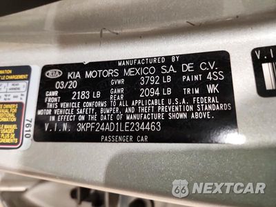 Zdjęcie 12 z 12 samochodu: 2020 KIA FORTE LXS VIN:3KPF24AD1LE234463 - miniatura